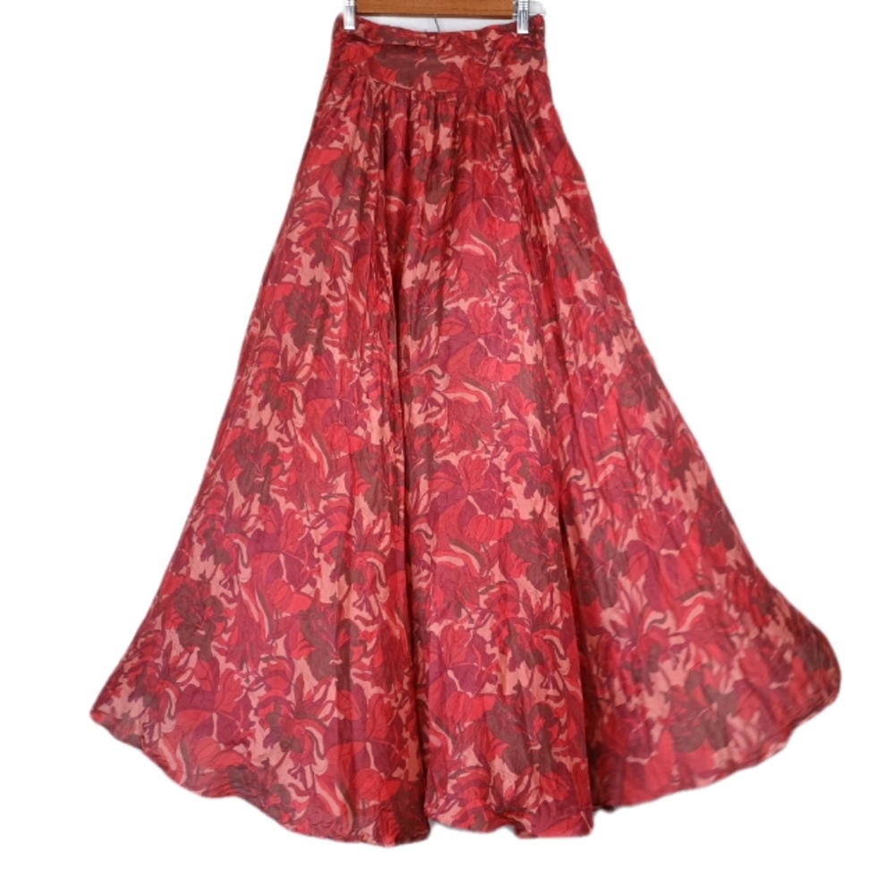 Nasty Gal Silk Floral Maxi Skirt
